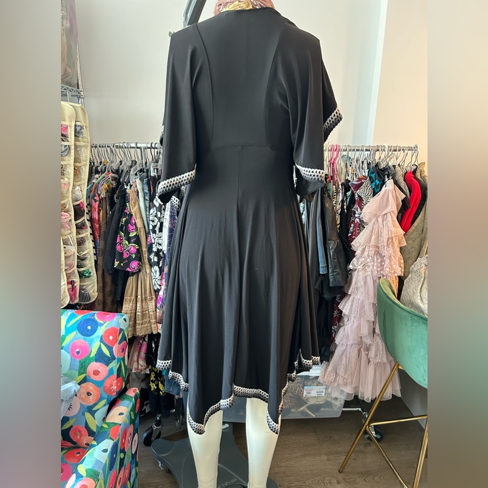 Shopbop vintage dress with embroidery along the sleeve opening and hem